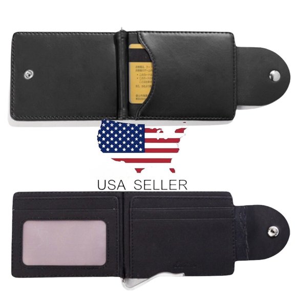 Men's Credit Card Holder Slim Money Clip Wallet - Picture 1 of 9